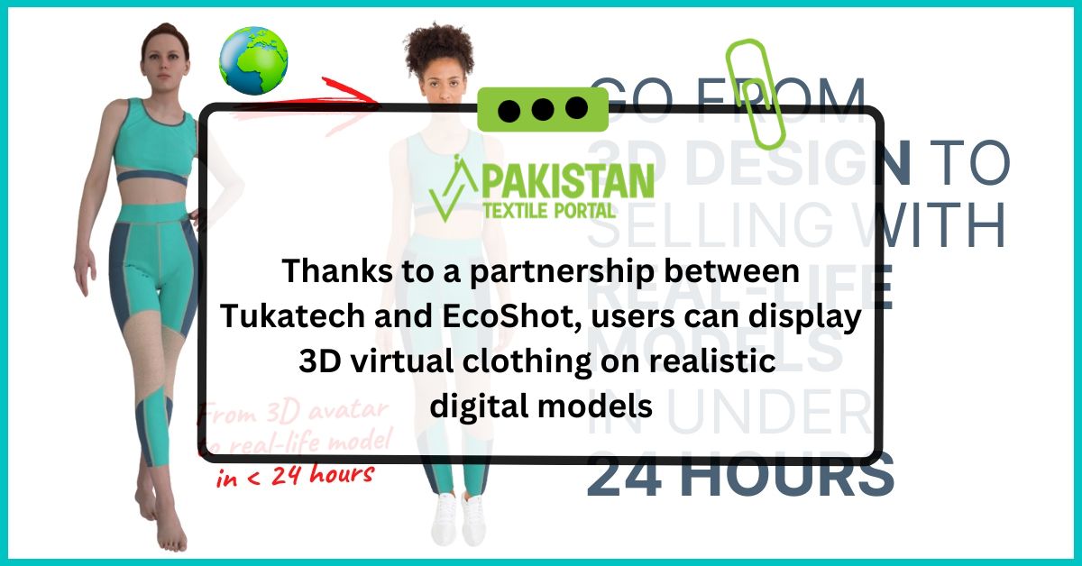Thanks to a partnership between Tukatech and EcoShot, users can display 3D virtual clothing on realistic digital models